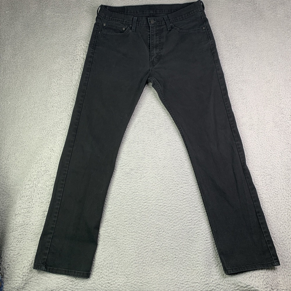 Levi's 513 Slim Straight Jeans Men's 34x32 Black Stretch Denim Y2K